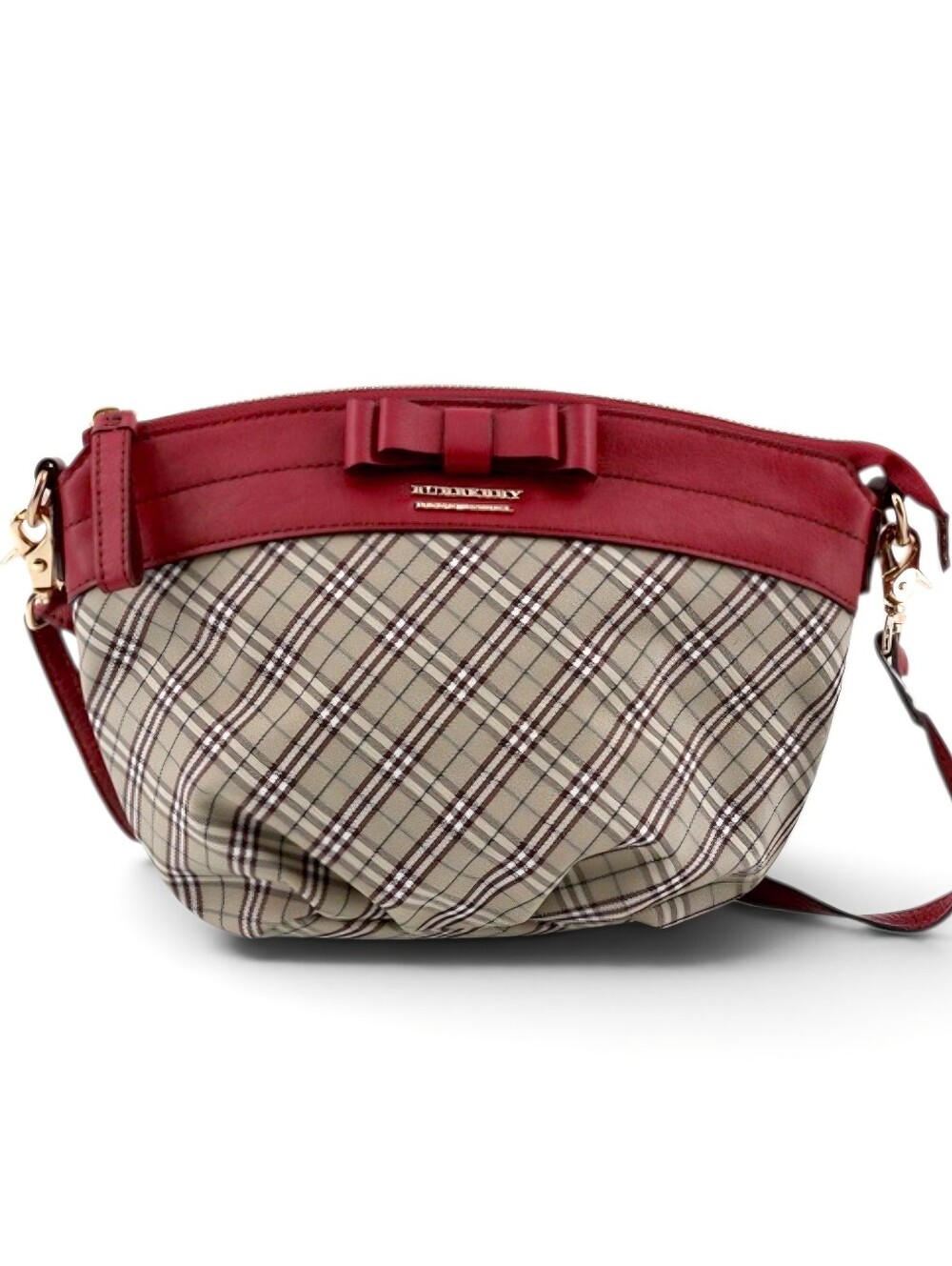 BURBERRY Check Plaid Bow Crossbody Shoulder Bag